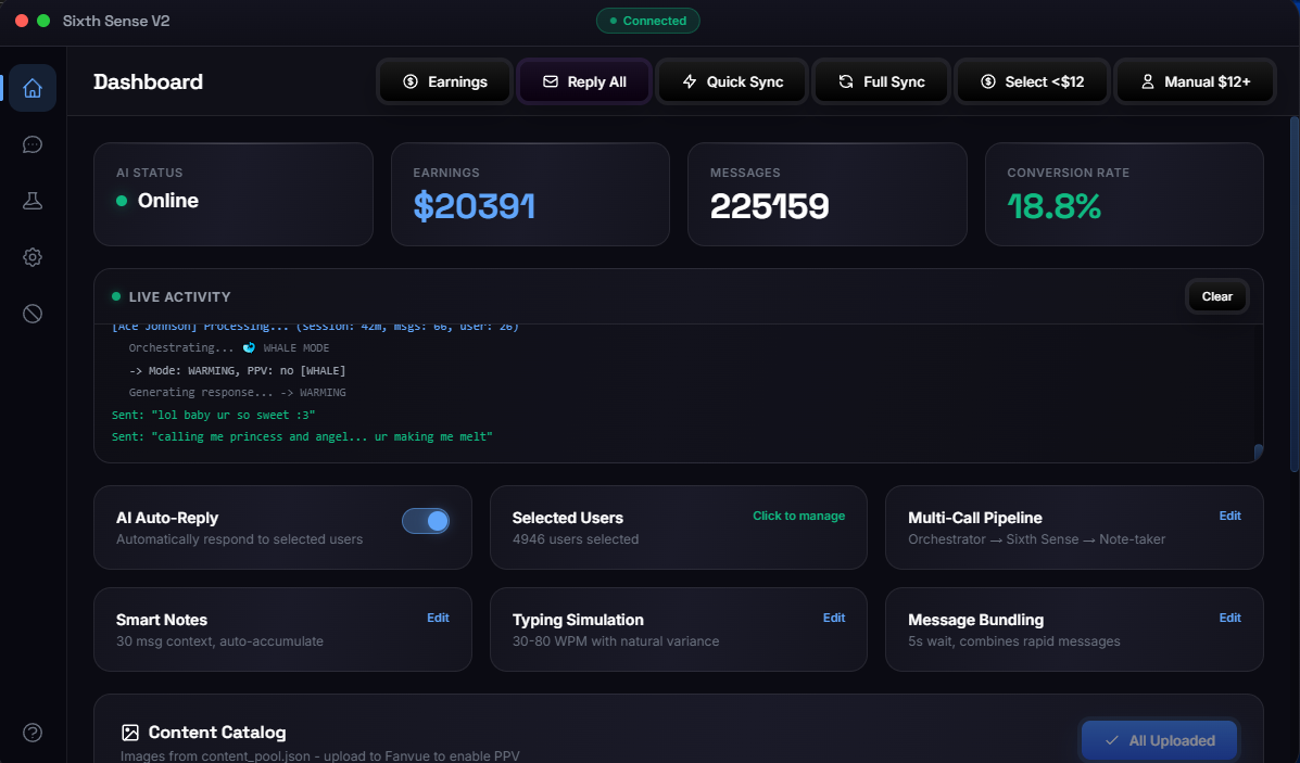 Sixth Sense Dashboard Preview